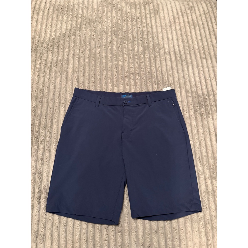 Nautica Navtech Mens 34 Navy Blue Performance Golf Shorts Tech Stretch VDR 93705